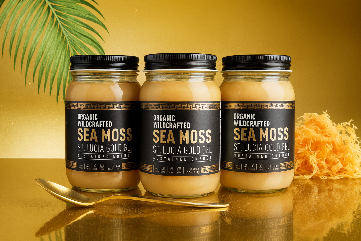 St Lucia Gold Sea Moss Gel Trio